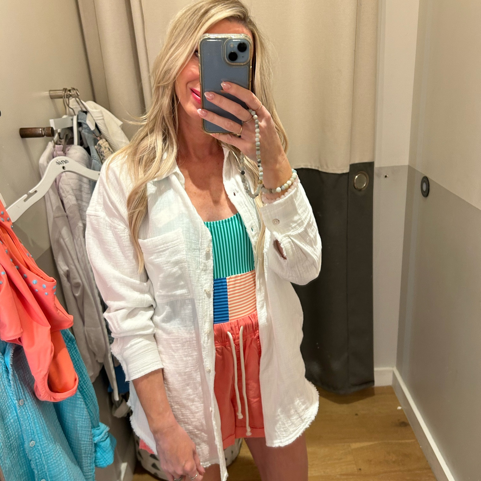I paired this fun colored one piece with an oversized shirt that will literally go with everything! It is the perfect cover up! It comes in so many colors! These shorts also come in a ton of colors! Perfect for the beach or pool! Heart my post to get alerted when it all goes on sale Friday for the exclusive ltk sale! 

#LTKtravel #LTKsalealert #LTKswim