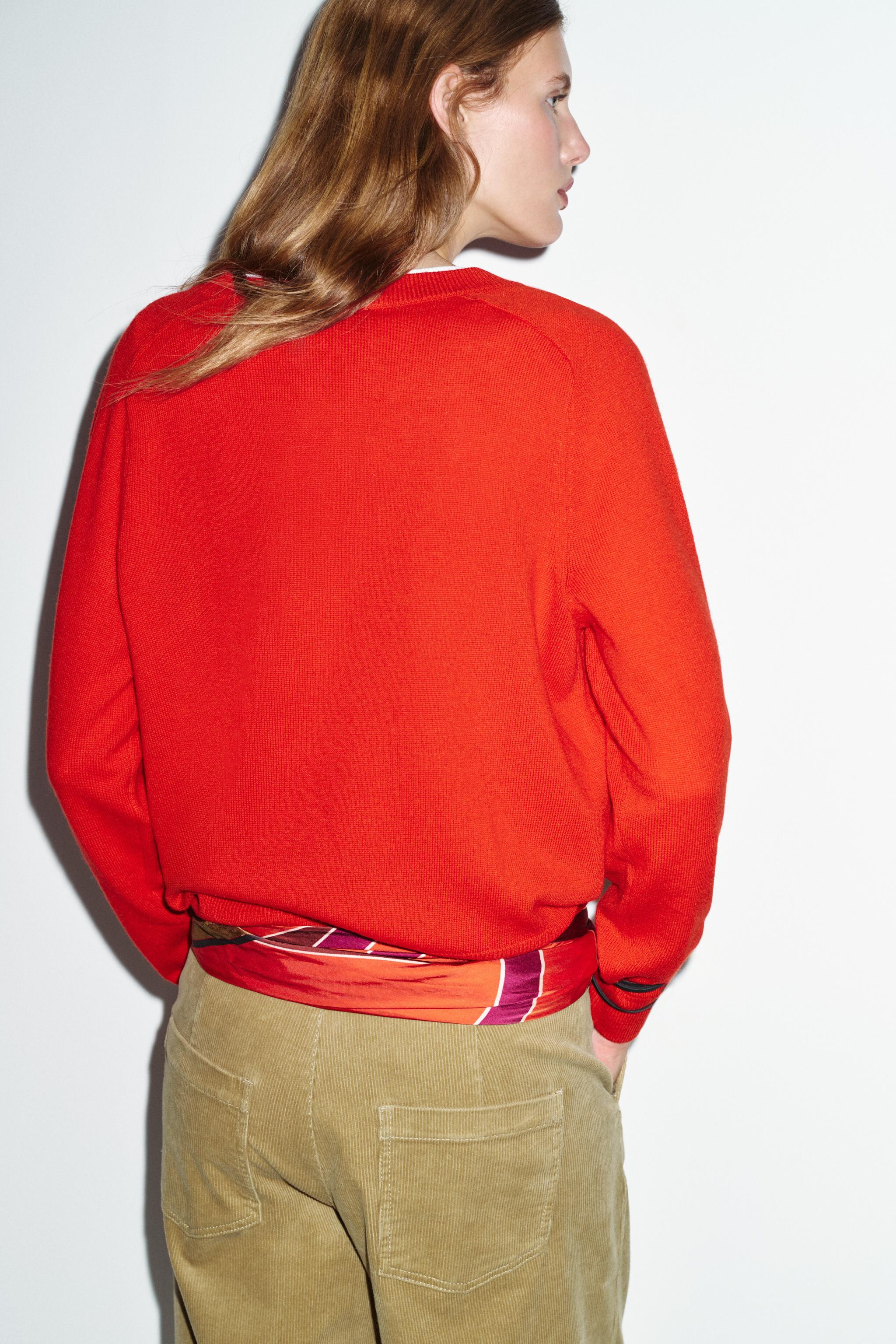 WOOL BLEND V-NECK JUMPER | Zara UK