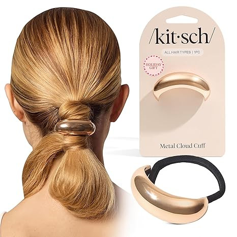 Kitsch Gold Hair Cuffs – Metal Ponytail Cuff for Women – Durable, Elegant Holder for Ponytail... | Amazon (US)