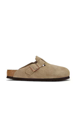 BIRKENSTOCK Boston Soft Footbed in Taupe from Revolve.com | Revolve Clothing (Global)