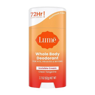 Lume Whole Body Women's Deodorant - Invisible Cream Stick - Aluminum Free - Clean Tangerine Scent - 2.2oz | Target