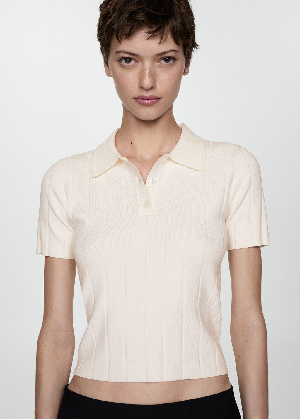 T-shirt col polo | MANGO (FR)
