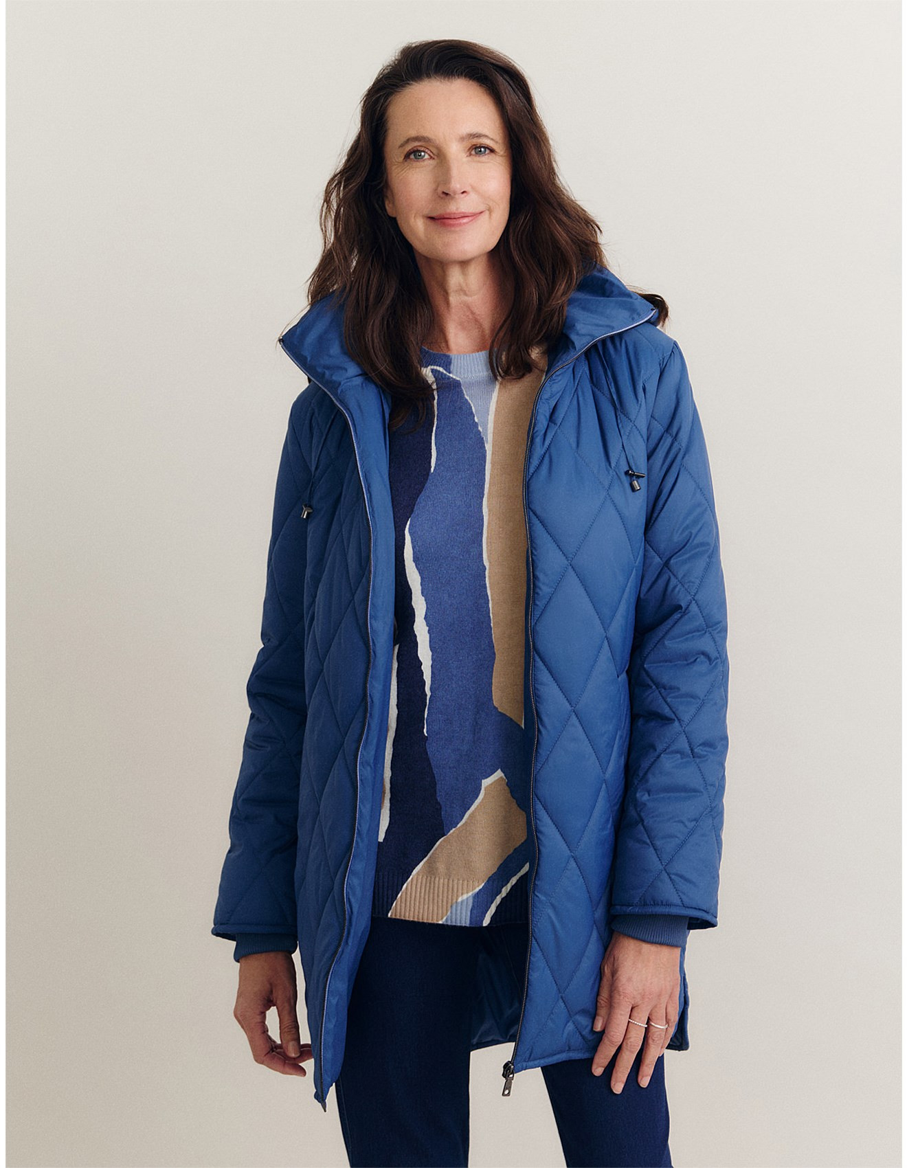 Black Pepper Carta Quilted Longline Jacket | David Jones | David Jones (Australia & New Zealand)