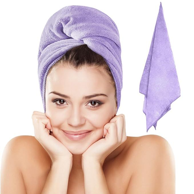 Microfiber Hair Towel – Plush Microfiber Towel for Hair – Absorbent Microfiber Hair Towels fo... | Amazon (US)