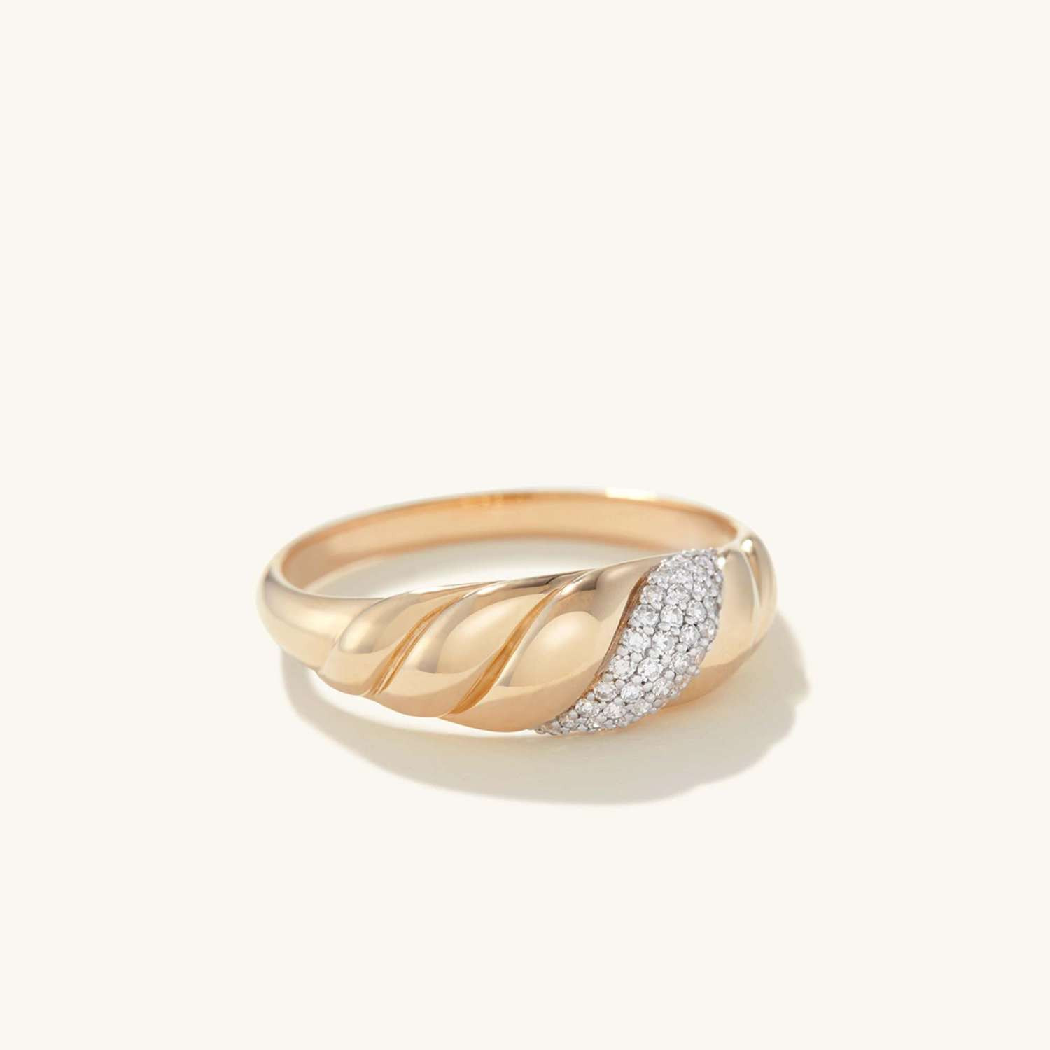 Pave Diamond Croissant Dome Ring | Mejuri Fine Crew
