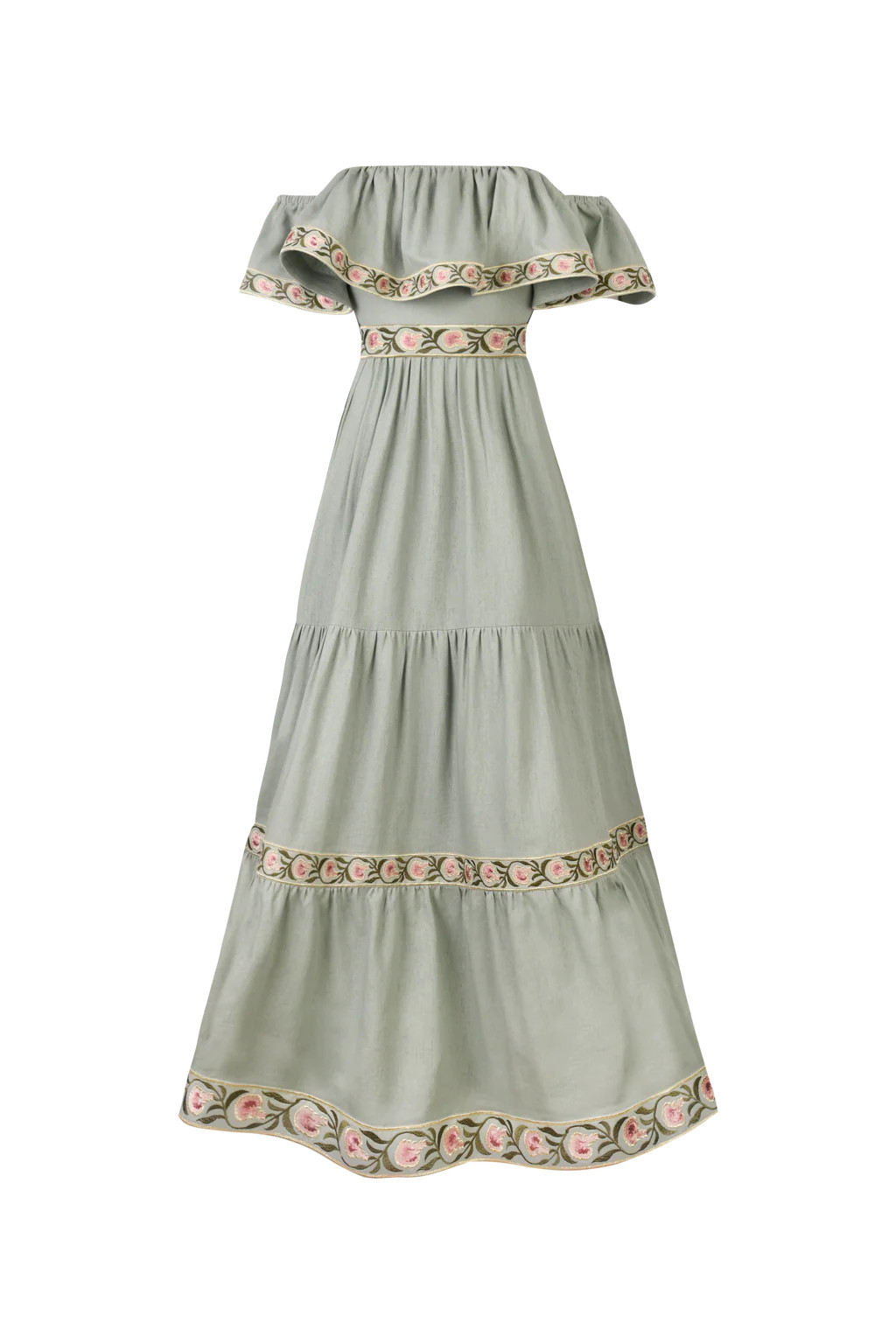 Carnation Ruffle Dress - Mint & Pink | Rosewater Collective