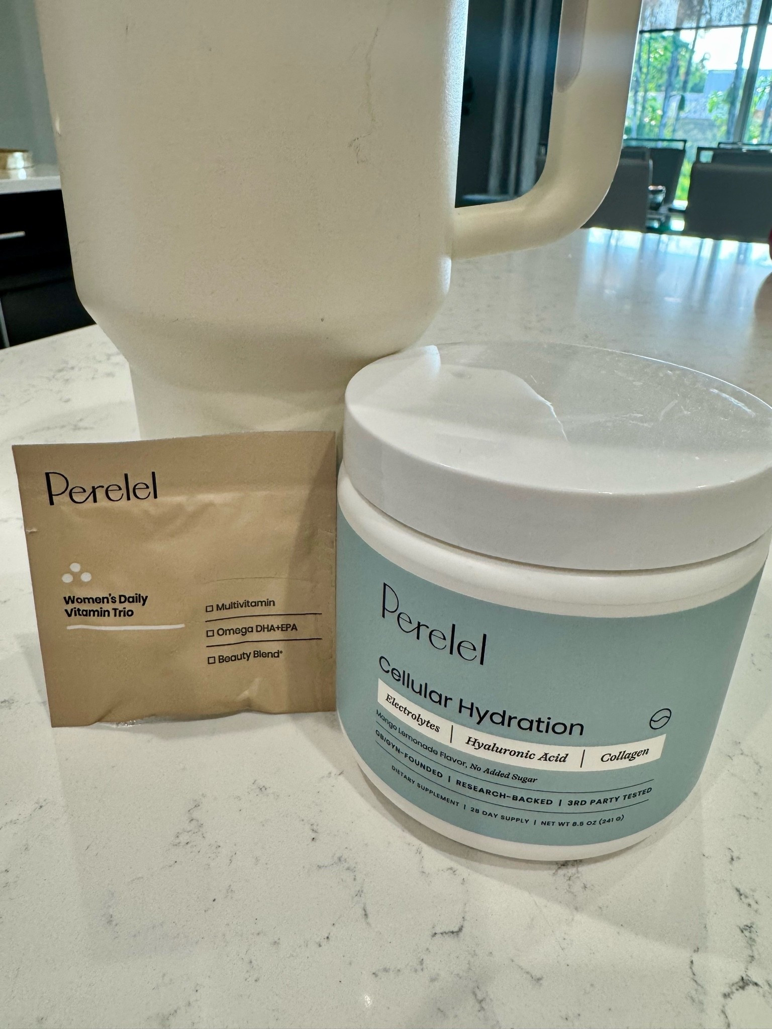 Fave vitamins from @Perelel Health 
This electrolytes powder is AMAZING! It has hyaluronic acid and collagen. 
OB/GYN founded! 

@Perelel Health

#LTKselfcare #LTKActive #LTKBeauty