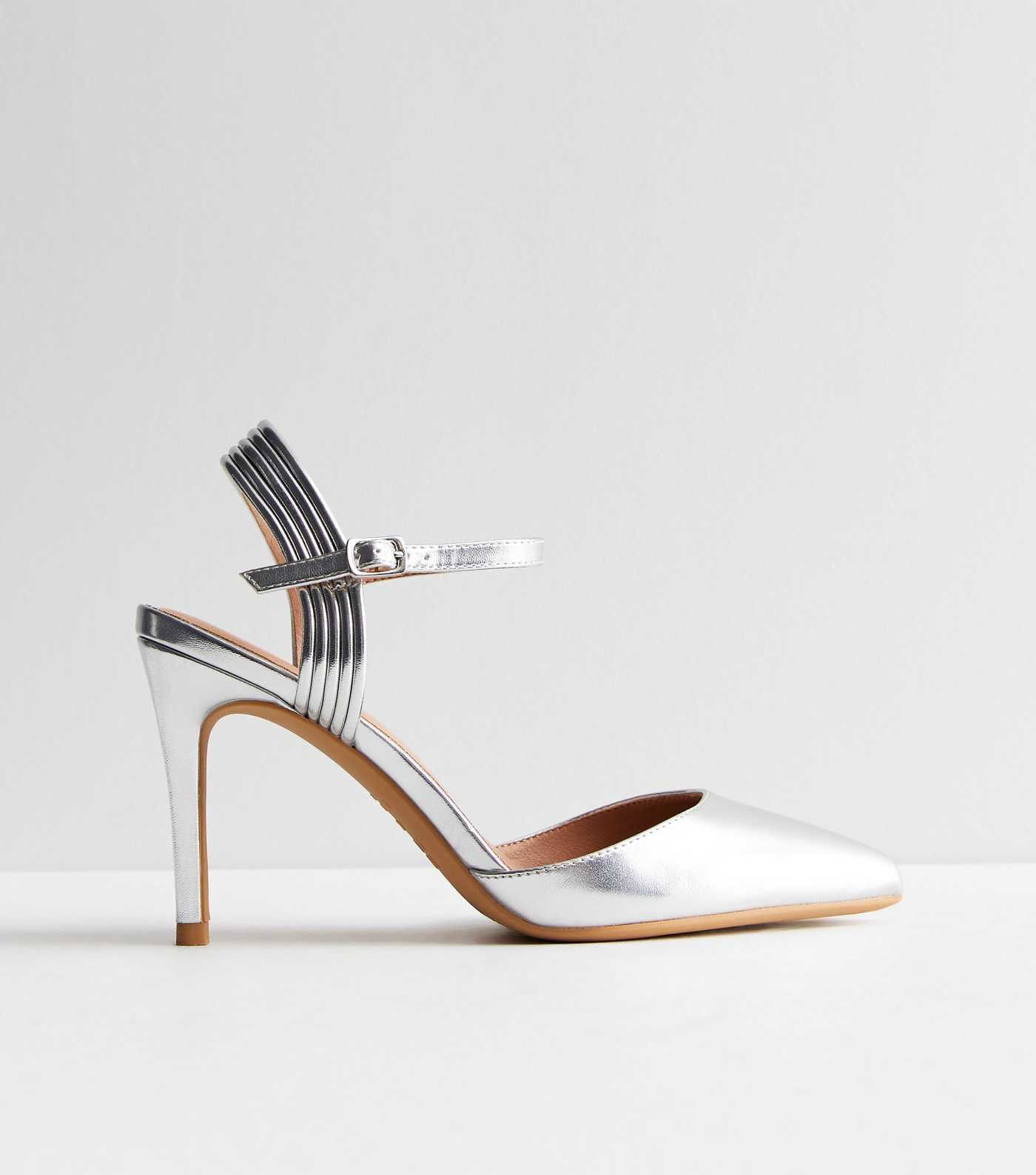 Silver 2 Part Stiletto Heel Court Shoes
						
						Add to Saved Items
						Remove from Saved I... | New Look (UK)