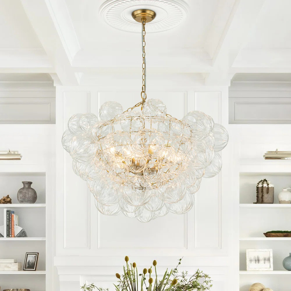 Mercer41 Jibley 8 - Light Textured Glass Bubble Chandelier & Reviews | Wayfair | Wayfair North America