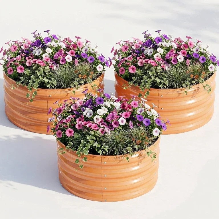 SnugNiture Galvanized 2x2x1 ft Outdoor Raised Garden Bed Kit (3-pack) – Metal Planter Box for V... | Walmart (US)