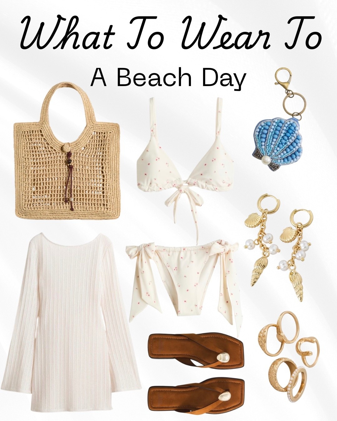 What To Wear To A Beach Day

Ltkplussize / ltkmidsize / white bikini / bikini / beach day / beach day outfit / summer outfits 2026 / summer outfit / swimwear / swim / swim 2026 / beachy jewelry / beach jewelry / beach bag / straw tote bag / straw bag / tie bikini / bikini top / bikini bottoms / floral bikini / white floral bikini / seashell keychain / seashell bag charm / seashell earrings / shell earrings / gold rings / gold ring / gold ring set / sale / sale alert 

#LTKSeasonal #LTKSwim #LTKFestival