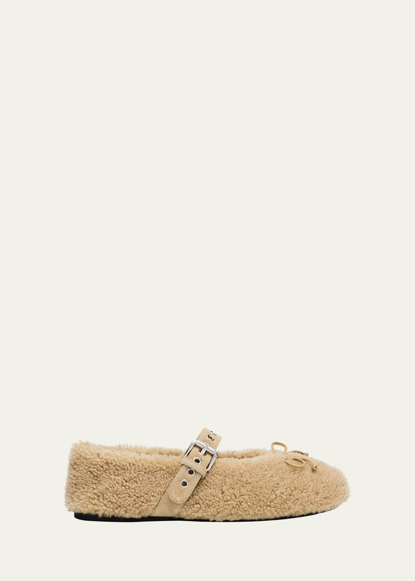 Miu Miu Shearling Mary Jane Ballerina Flats | Bergdorf Goodman