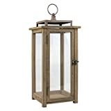 Stonebriar 18 Inch Rustic Wooden Candle Hurricane Lantern, For Table Top, Mantle, Wall Hanging, o... | Amazon (US)