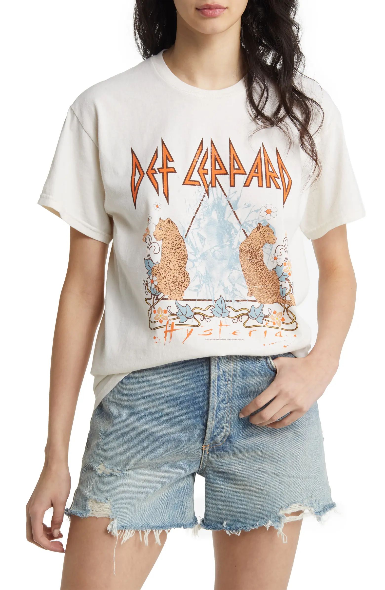 Def Leppard Hysteria Graphic Boyfriend Tee | Nordstrom