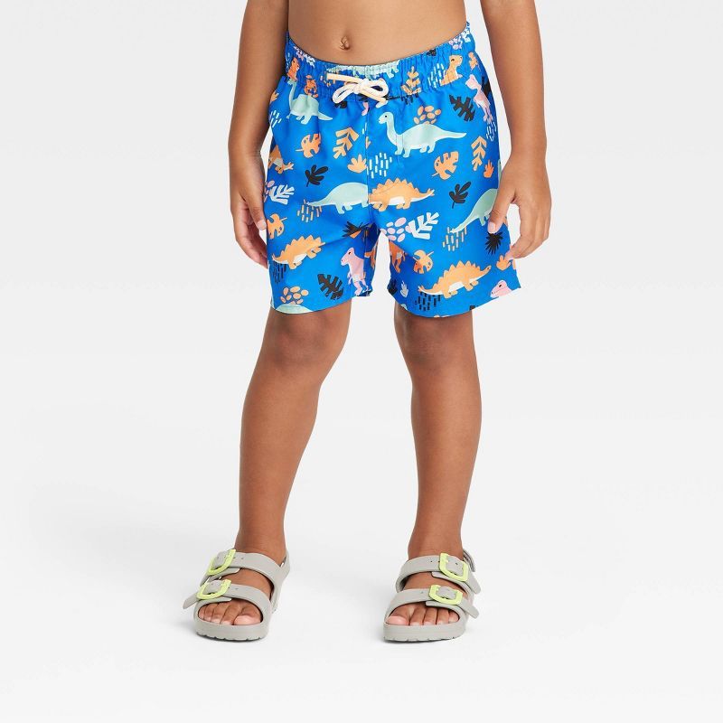 Toddler Boys' Dinosaur Swim Shorts - Cat & Jack™ Blue | Target