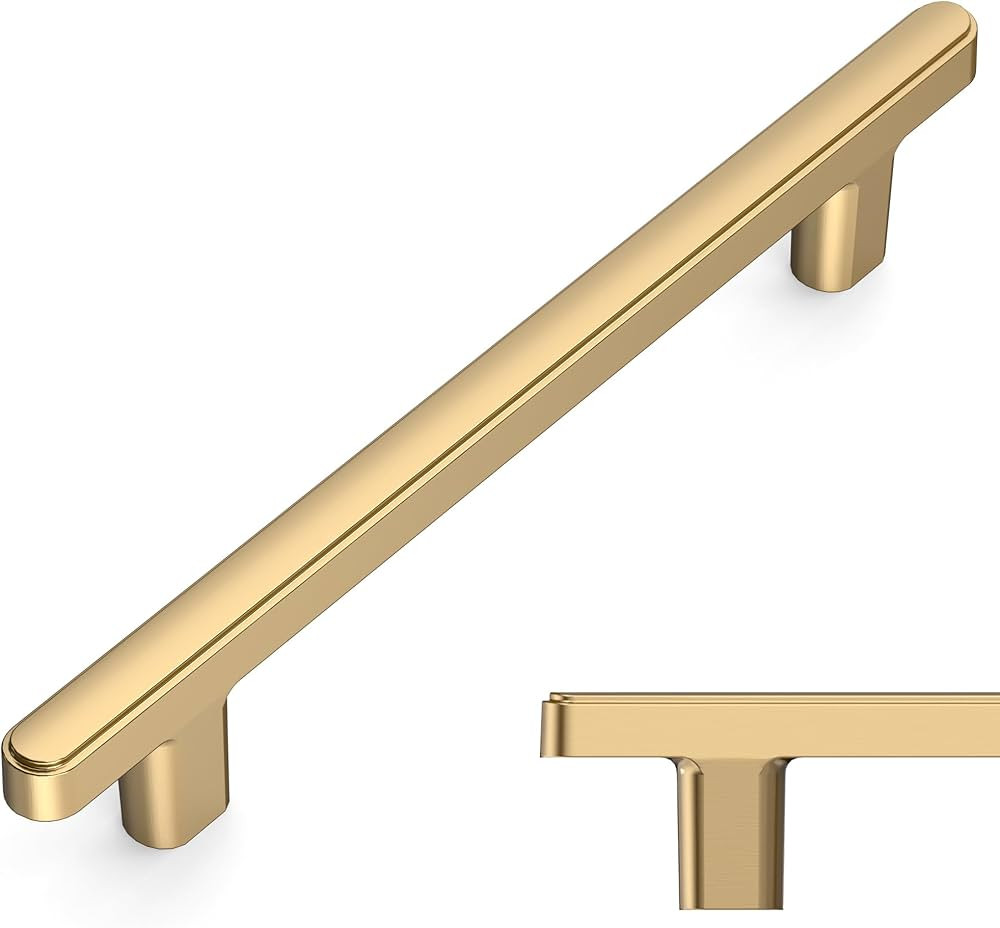 Amerdeco 10 Pack Champagne Bronze Cabinet Pulls 5 Inch(128mm) Hole Center Drawer Pulls Cabinet Ha... | Amazon (US)