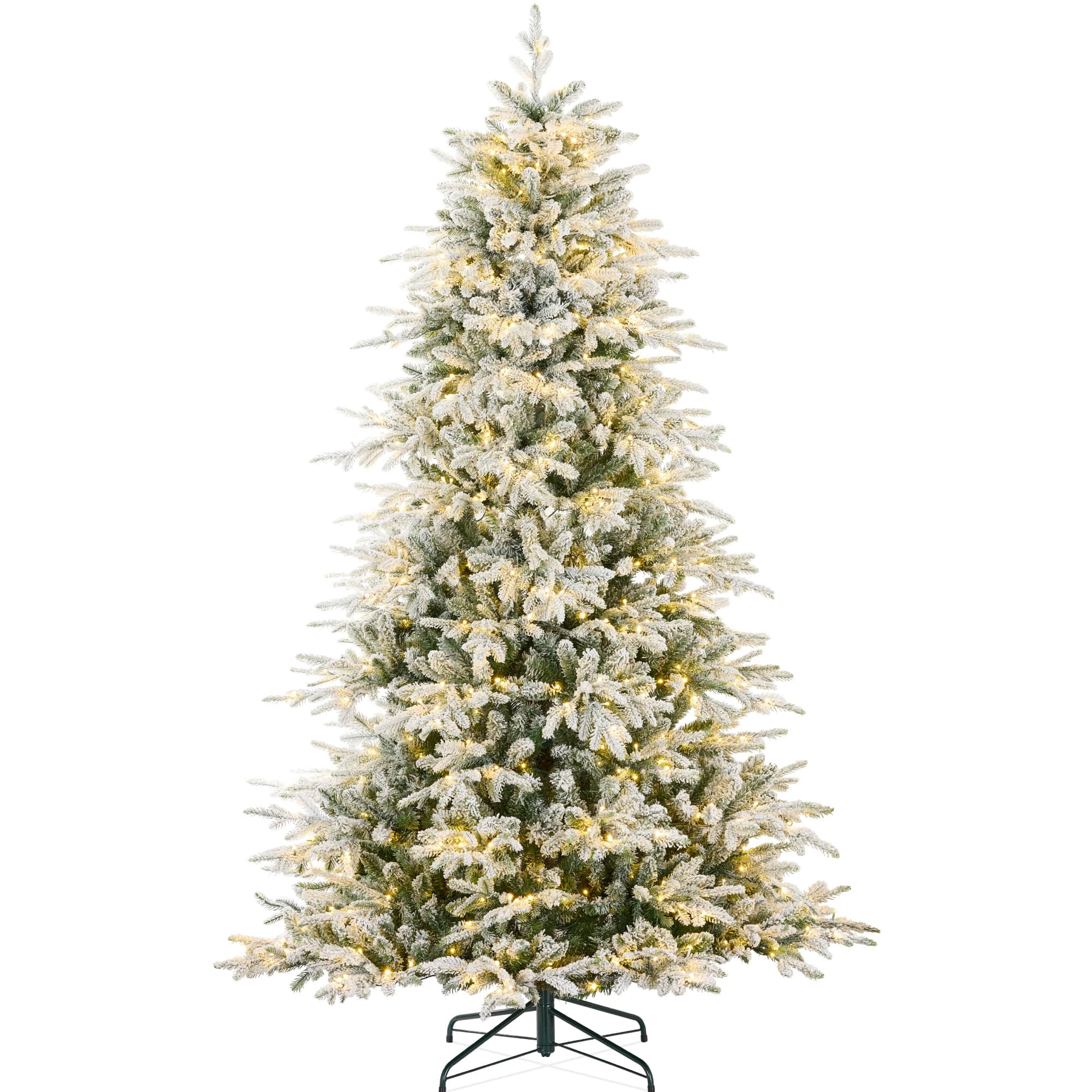 Best Choice Products 9ft Pre-Lit Flocked Full Aspen Noble Fir Christmas Tree w/ 1200 2-in-1 Glowing LEDs one_size | SKY8593 | Lowe's