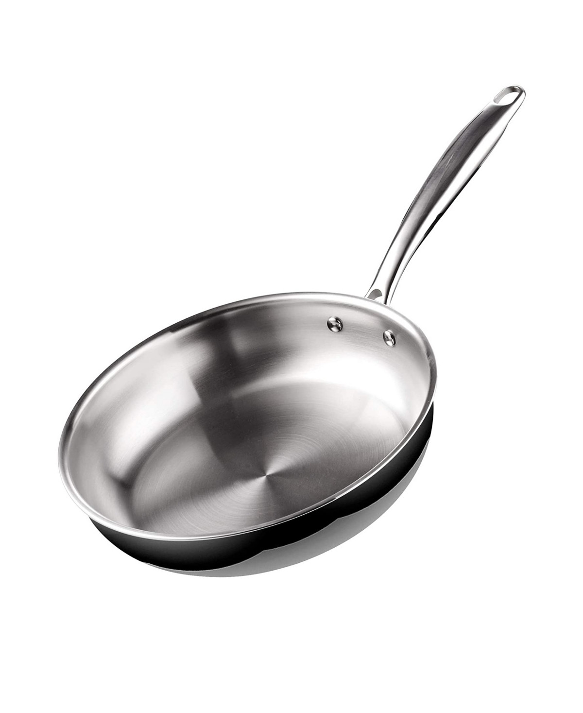 Cook N Home 10-inch Tri-Ply Full Clad Stainless Steel Frying Pan, Silver - Silver | Macy's