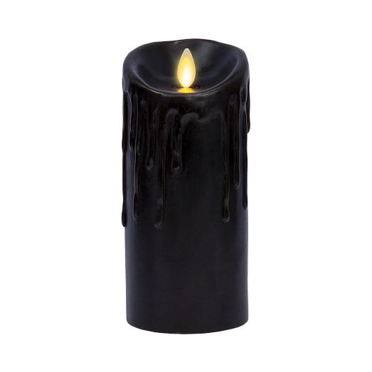 Wax Drip Flameless Pillar Candle - Black | West Elm (US)