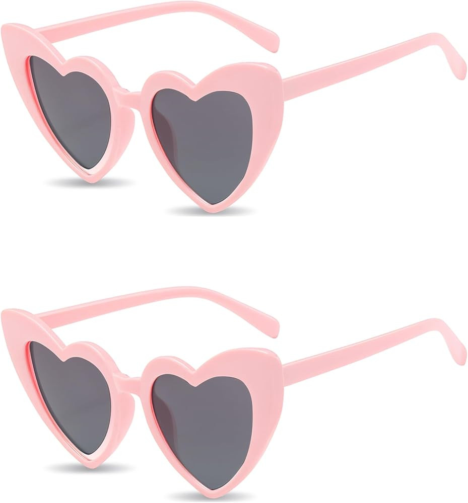PLULON Heart Sunglasses Women Heart Love Shaped Vintage Retro Lovely Fashion Cute Sun Glasses for... | Amazon (US)