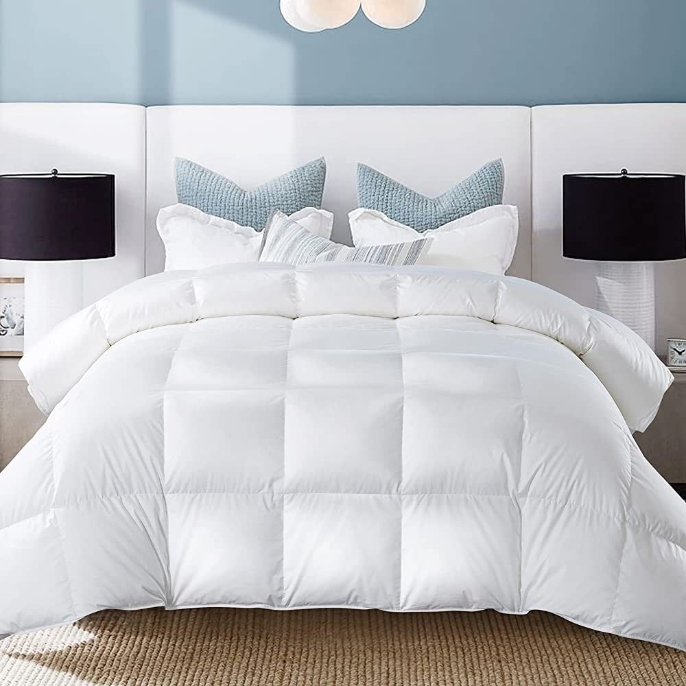 WhatsBedding Goose Down Comforter, White King Size All Season Feather and Down Duvet, Luxurious H... | Amazon (US)