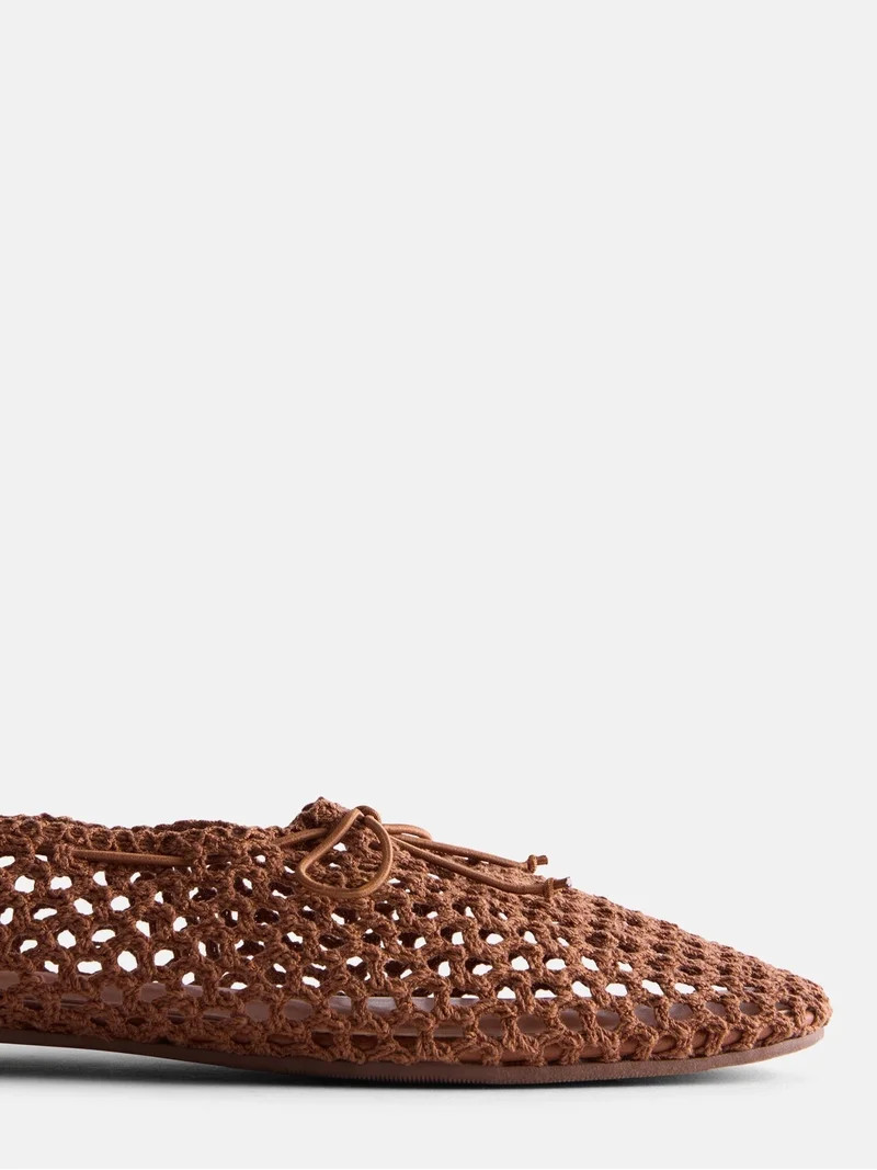 Scenario Women's Knit Bow Ballet Flats | Walmart (US)
