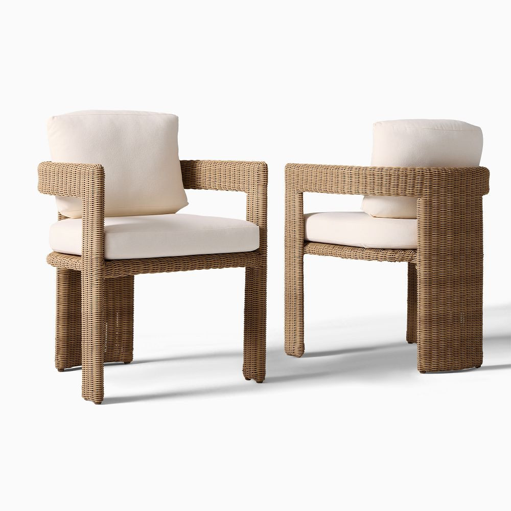 Westport Wicker Outdoor Barrel Dining Chair (Set of 2) | West Elm (US)