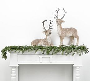 Faux Iced Cedar Garland with Pinecones - Set of 2 | Pottery Barn (US)