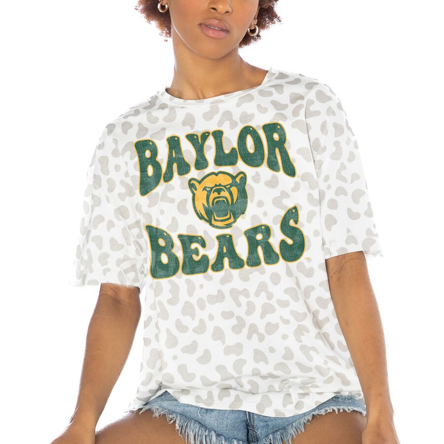Baylor Bears Gameday Couture Women's Crushing Victory Subtle Leopard Print T-Shirt - White | Fanatics