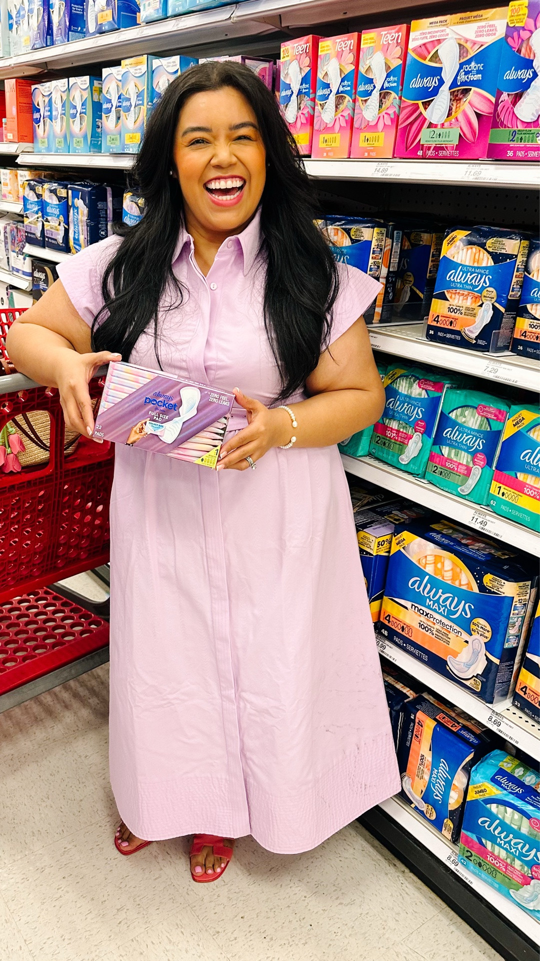 MY GO TO TRAVEL FAVORITE #AD Today I’ve partnered with @target and Always to show how I’m Always covered with Always!
🌸I’ve used Always since I was 12, and it’s still my go to at 41 today! ! I’m leaving for a two week trip this week, and the Always Pocket FlexFoam feminine pads are my go to for travel and otherwise! 
🌸They offer full size protection in a tiny little pack! Look, they’re even smaller than the palm of my hand! 
🌸With a pocket size, quiet open, resealable wrapper, they absorb 7x’s more and they give me zero leaks, zero feel, and zero bunching! 
🌸I never have to worry about wearing my summer whites and I always feel confident that I going to look and feel my best. 
🌸So whether I’m on the go exploring another city, or just staying in town for a day date, errands, or brunch with the gals, I always know that Always will have me covered! You can shop Always at Target and target.com 
@Target   #ad #TargetPartner #Always_Partner #target @shopltk #liketkit @always_brand