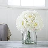 Pure Garden Hydrangea and Rose Floral Arrangement with Vase - Cream | Amazon (US)