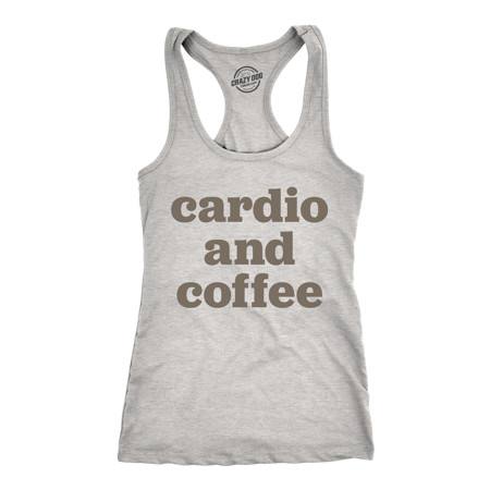 Womens Cardio And Coffee Tank Top Funny Morning Workout Tank For Ladies | Walmart (US)