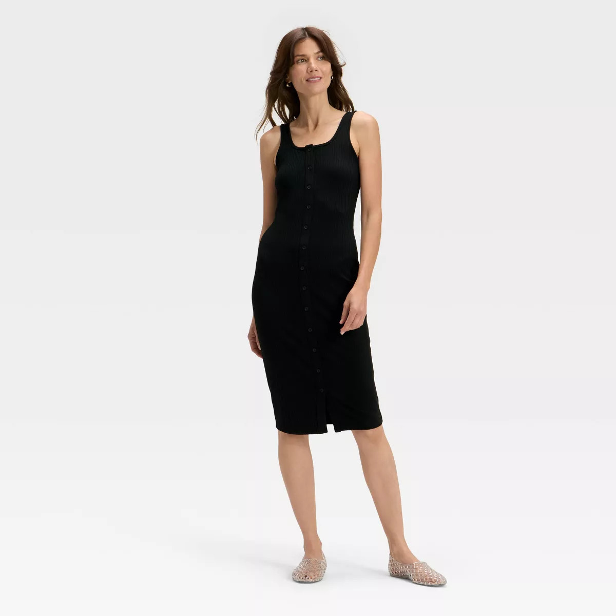 Women's Knit Button-Front Midi Dress - A New Day™ | Target