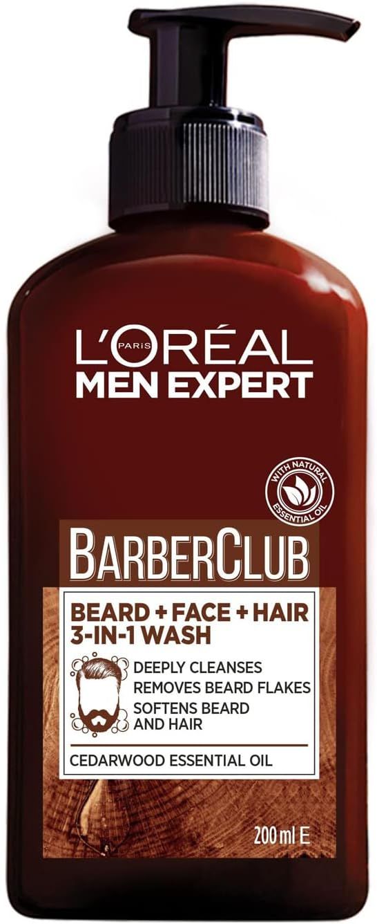 L'Oreal Men Expert Barber Club 3-in-1 Beard, Hair & Face Wash, 200ml | Amazon (UK)