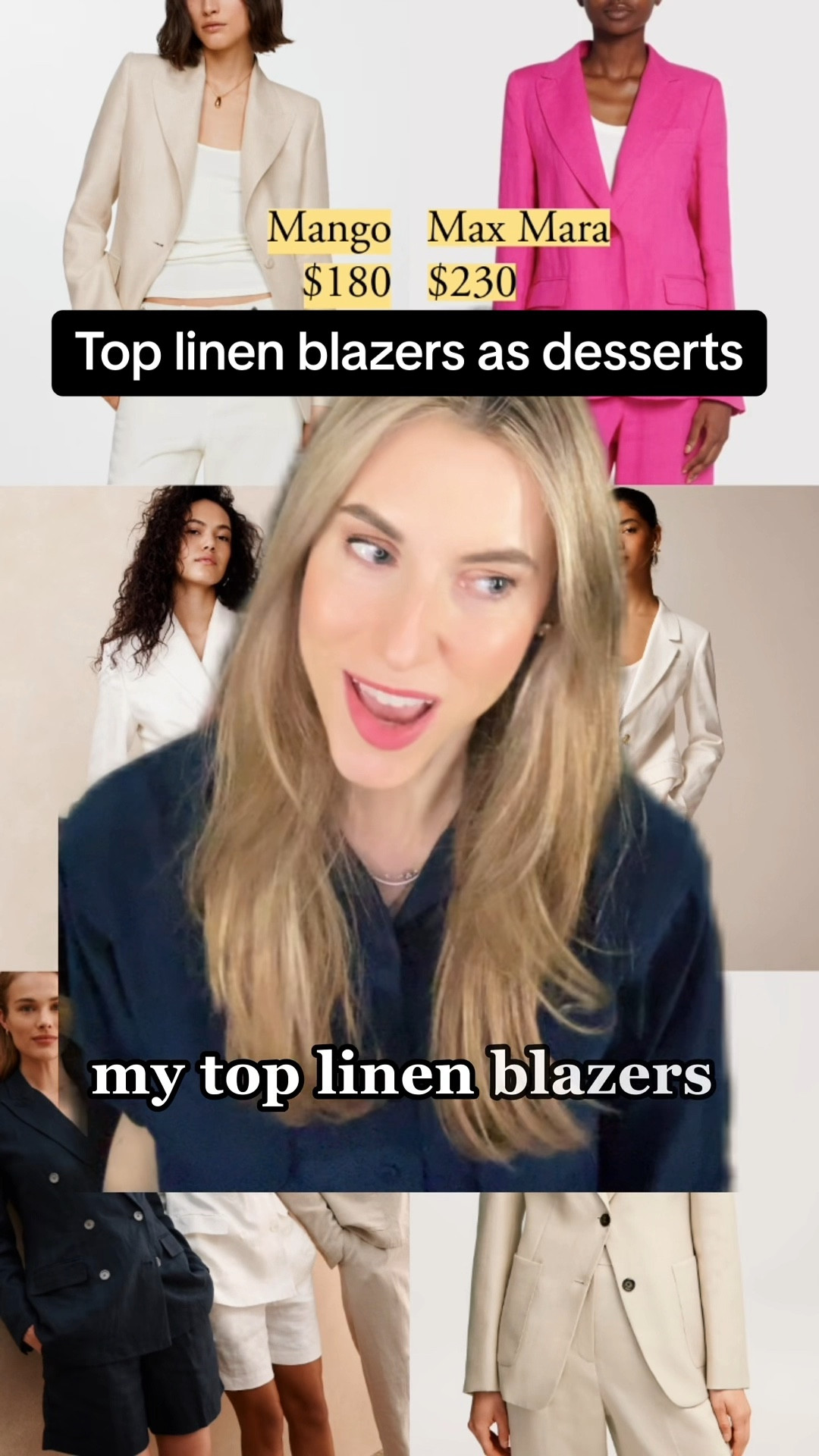 1. Polo Ralph Lauren: ivy, preppy, old money, all American

2. Mango: sharp lines with a deliciously curved lapel

3. Banana Republic: modern, minimal quiet luxury vibe

4. Weekend Max Mara: a classic, great colors, matching pants, and on sale

5. Kiton: hand made in Italy

6. J. Crew: love classic style with gold buttons?

7. Alex Mill: impeccable proportions for day and a sultry undercurrent for night


#LTKVideo #LTKWorkwear #LTKStyleTip