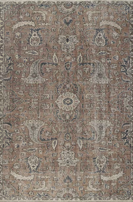 Rust Washable Floral Flatweave Area Rug | Rugs USA
