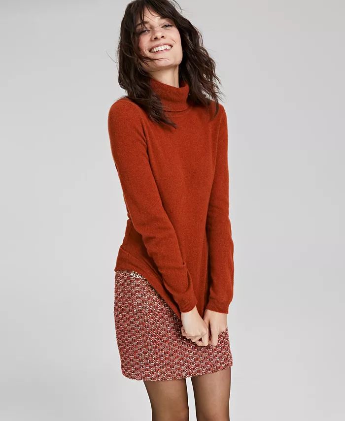 Women's 100% Cashmere Turtleneck Sweater, Regular & Petite, Created for Macys | Macy's