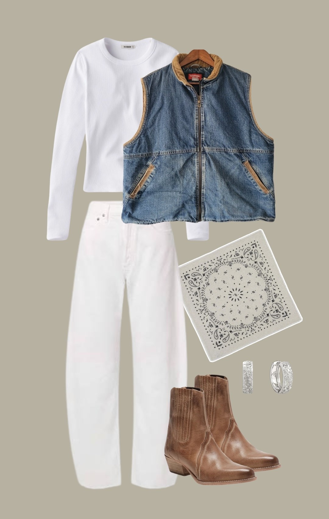 Western winter whites 🐑🤍
Cashmere bandana scarf | Kujten
Vest | Wrangler Hero Sherpa Vest (so many on eBay!)
Boots | Free People New Frontier Chelsea Boots (can find on poshmark!) 
Embossed hoop earrings | En Route Jewelry or Hey Harper 

#LTKootd