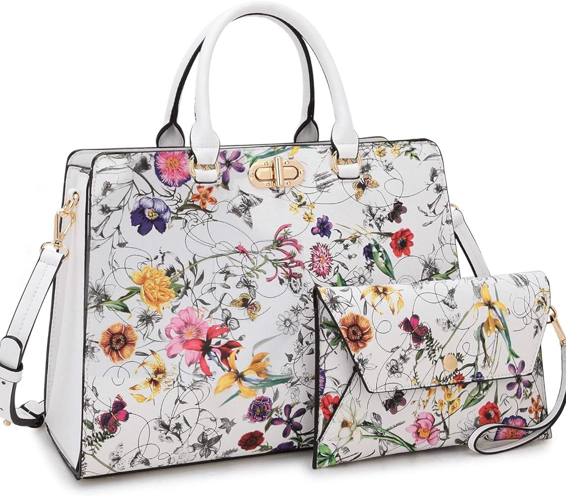 Dasein Women Handbags Fashion Satchel Purses Top Handle Tote Work Bags Shoulder Bags with Matching C | Amazon (US)
