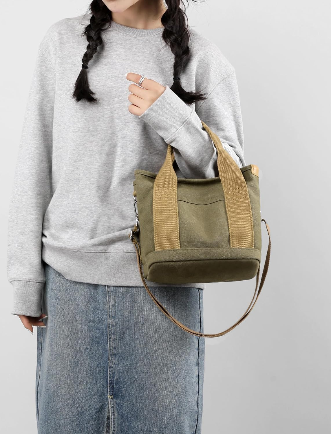 Small Tote Bag with Zipper Tote Bag for Women Canvas Crossbody Bag Shoulder Bag Satchel Hobo Bag Messenger Bag 2023 | Amazon (US)