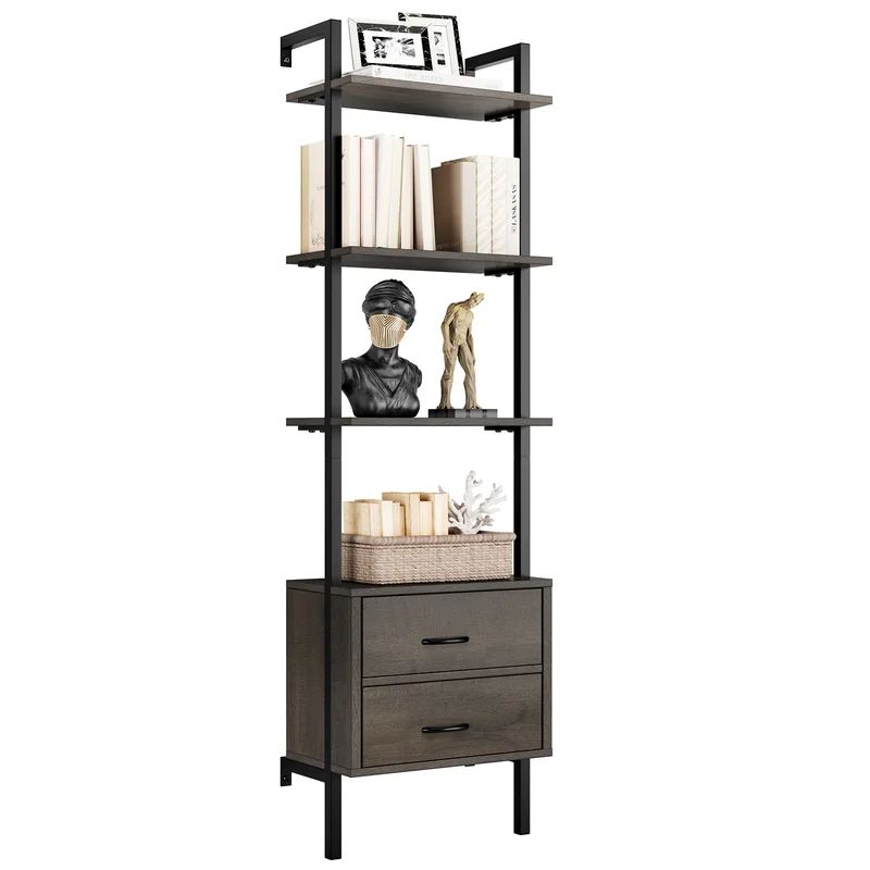 Sikeston 72.4'' H x 18.9'' W Iron Bookcase | Wayfair North America