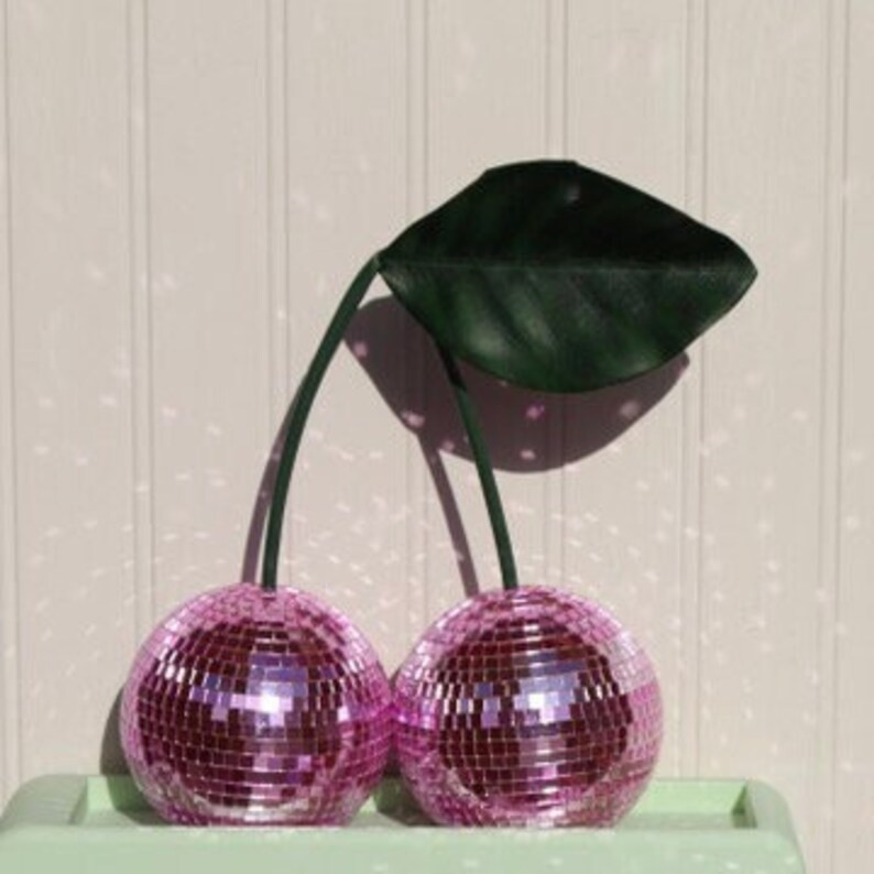 Disco Cherries for Apartment and Home Decor Groovy Cherry Disco Balls Red and Pink - Etsy | Etsy (US)