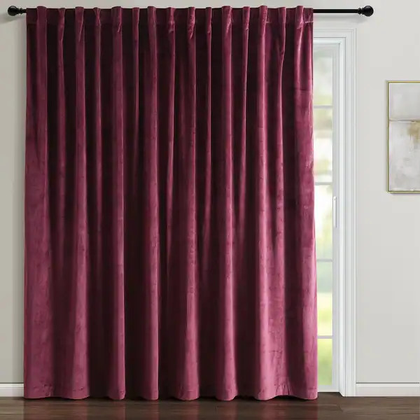 Lush Decor Prima Velvet Solid Light Filtering Back Tab-Rod Pocket Wide Width Single Curtain Pane... | Bed Bath & Beyond