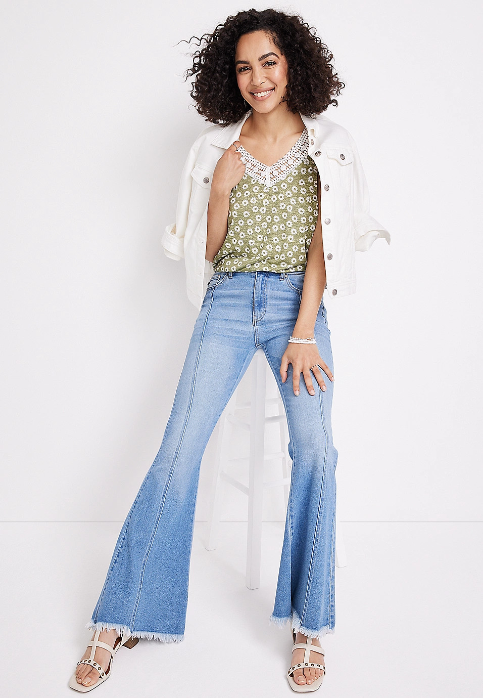 Floral Crochet Trim Tank Top | Maurices