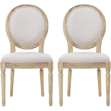 EDO Phinnaeus Polyester Beige Fabric Dining Chair (Set of 2) 2-Pcs Set | Walmart (US)