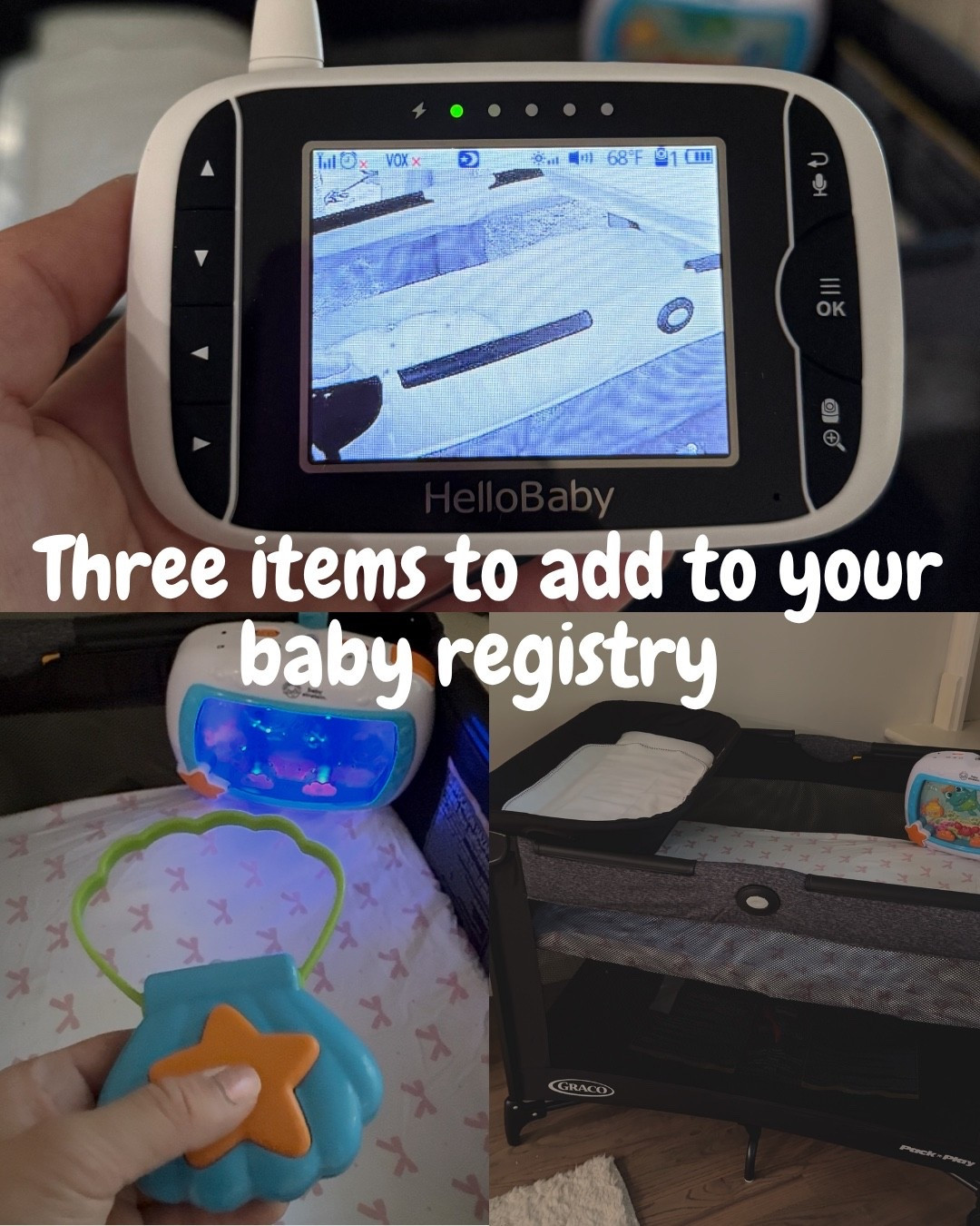 Three items to add to your baby registry and are perfect for newborns and up!
-
1. A pack n play! I went with the Graco one that has a changing table as this will be my downstairs solution for naps and diaper changes. It’s also super easy to collapse and hide if I need and will be great for when I travel!
2. The baby Einstein sea soother. This is great for tummy time. I know multiple people that had it and was told it was a must have!
3. The hello baby wireless baby monitor. This monitor was probably the easiest thing I set up for baby girl and the features are amazing. From picture to sound, you can’t beat this one and the price won’t break the bank. They have different bundles and monitor sizes too which is great. Like this one will be perfect for downstairs and when we are on the go. Also for parents that don’t want to be on the WiFi, this monitor is 100% for you.
You can shop all here:
-


#LTKBump #LTKFamily #LTKBaby
