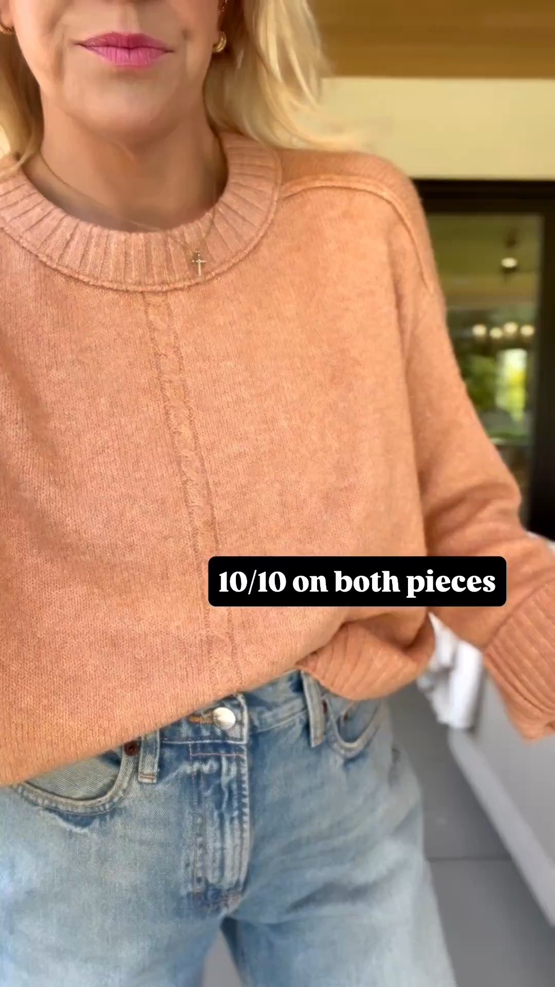 Jeans are $24 and sweater is $18 on sale