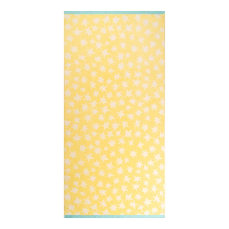 Mainstays Summer Vibes Cotton-Blend Beach Towel, 72 x 36 in, Yellow Star | Walmart (US)