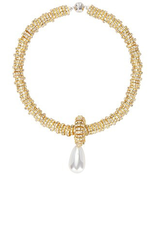 Julietta Pearl Drop Gold Necklace in Gold from Revolve.com | Revolve Clothing (Global)
