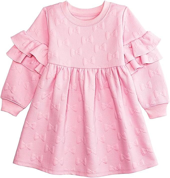 Mud Pie Girls Mud Pie Kids Quilted Bow Sweatshirt Dress | Amazon (US)